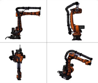 KUKA KR30 R2100 激光焊接项目的机器人管线包布置