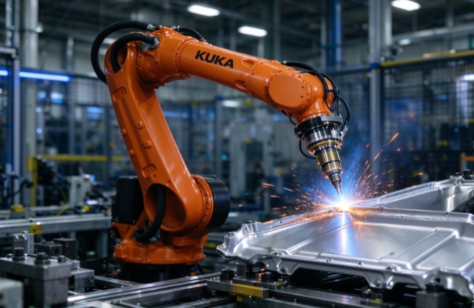 KUKA KR30 R2100 激光焊接管线包出海案例:19 根介质如何共走一根拖链